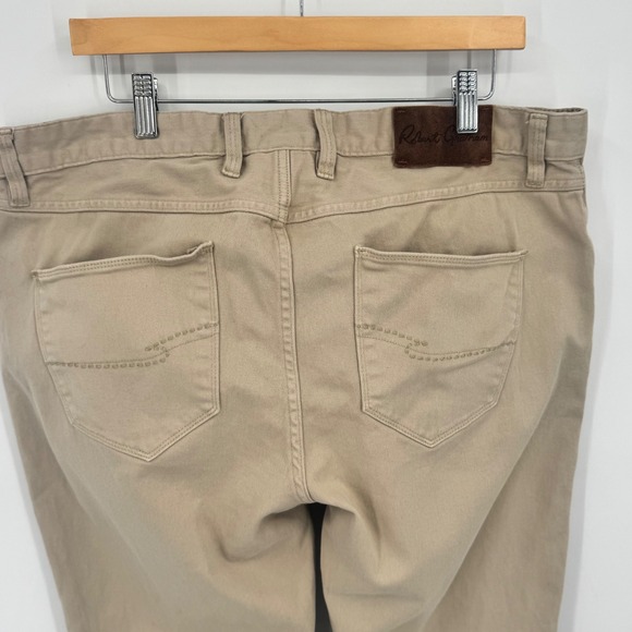 Robert Graham Classic Yates Khaki Stretch Cotton Twill Men Pants Size 38 - Picture 7 of 10